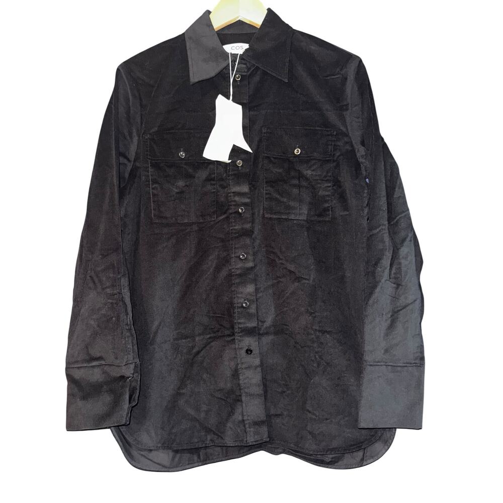 New COS Organic Cotton Corduroy Button Up Shirt Women's Size 6 Fall Minimalist